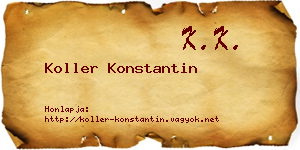 Koller Konstantin névjegykártya